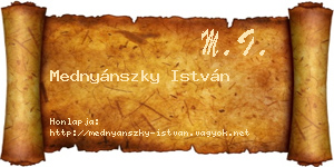 Mednyánszky István névjegykártya